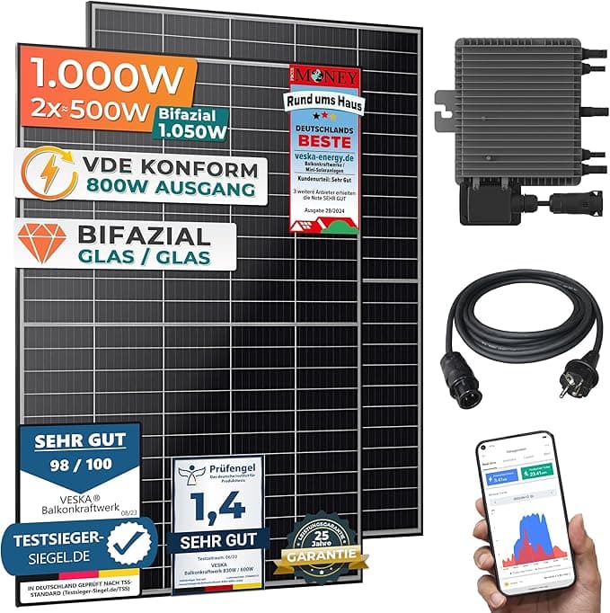 Balkonkraftwerk Sett für 800W und 600W Balkonkraftwerke